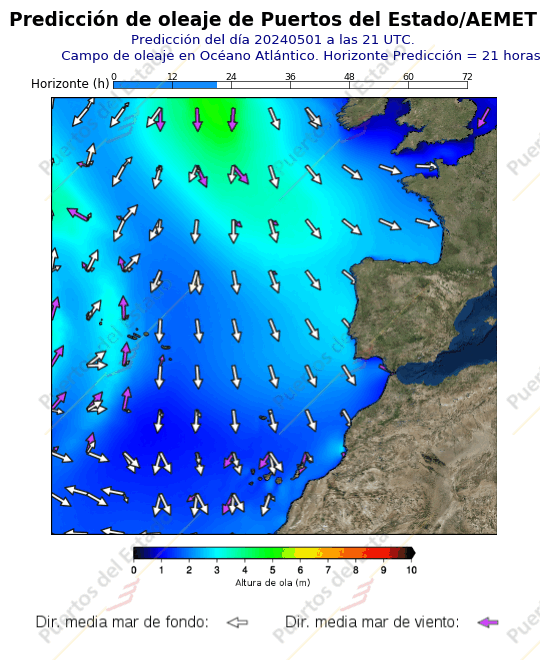 Mapas de olas AEMET8 surf costa atlántica Andalucía