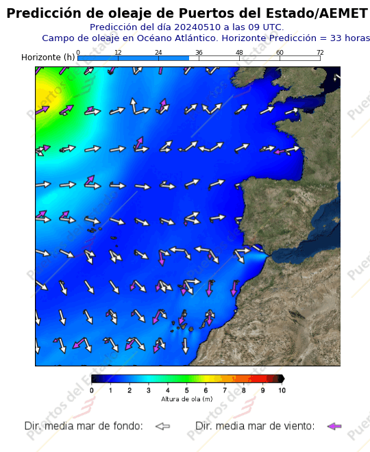 Mapas de olas AEMET12 surf costa atlántica Andalucía